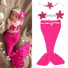 Newborn Baby Girls Sequins Mermaid Tail Photography Props Photo Costumes Clothes Accessories Toddler Baby Girl Photo Shoot 2024 - buy cheap