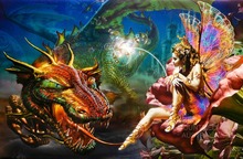 Cartel de pintura decorativa de seda DRAGON'S DREAM Adrián CHESTERMAN 24X36INCH 2024 - compra barato