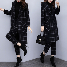 Spring and autumn new women's large size loose plaid jacket pencil nine pants casual fashion two-piece tide 2024 - buy cheap