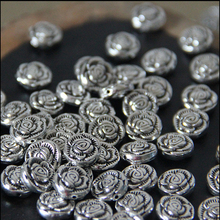 10mm Zinc Alloy Metal Beads Rose Flower Carved Shape Spacer Beads Handmade For Bracelets Necklace DIY Jewelry Making Components 2024 - buy cheap