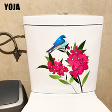 YOJA 22.6X24.4CM Bird And Flower Toilet Sticker BedRoom Home Decor Wall Decal T3-1221 2024 - buy cheap