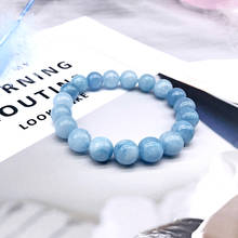 Natural Aquamari Bracelet Single Crystal Elastic Romantic Crystal Yoga Blue  Bracelet Woman Jewelry 4,6,8,10,12mm Beads 2024 - buy cheap