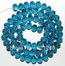 Wholesale 70pcs dark teal blue glass 8x10mm rondelle abacus faceted crystal loose spacers accessories beads diy jewelry MY2275 2024 - buy cheap