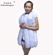 Linhaoshengyue longo 70cm 2015 longo de lítio casaco de pele de raposa real. 2024 - compre barato