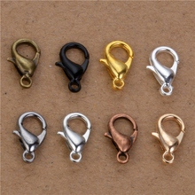 50pcs/lot 12*6mm Lobster Clasp Hooks For Necklace Finding Metal Alloy End Clasps Connectors For Jewelry Making 2024 - buy cheap