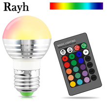 Full Color E27 E14 B22 RGB LED Bulb 5W 7W AC85V-265V 110V 220V LED Ball Bulb Stage Light Disco DJ Led lamp Party Club + Remote 2024 - buy cheap