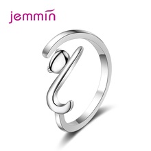 Gran venta diseño original lindo gato abierto tamaño ajustable anillos de dedo para mujeres boda joyería de compromiso 2024 - compra barato