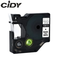 Cidy fita de etiqueta compatível dymo d1 6mm, 1 peça, 43613 43610 43618, preto em branco, etiquetas, gerenciador de etiqueta 160 280 210 2024 - compre barato