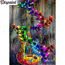 Dispaint taladro cuadrado/redondo 5D DIY pintura de diamante "mariposa violín" bordado punto de cruz 3D decoración del hogar A10898 2024 - compra barato