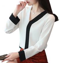 Blouse Women Chiffon Long Sleeve Plus Size Womens Tops And Blouses Elegant Ladies V Neck Shirt Formal Office Clothes Work Top 2024 - buy cheap