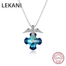 LEKANI Cristais De Swarovski Cruz Retro Vintage Asa Pingente Colares Colar Real S925 Prata Fina Jóias Águia Para As Mulheres 2024 - compre barato