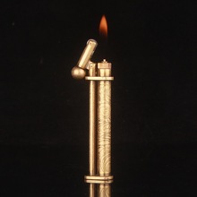 Mini gadget slim Metal copper hand carved gas lighter,Butane flame encendedor gas,Gold cigarette lighter gift box 2024 - buy cheap