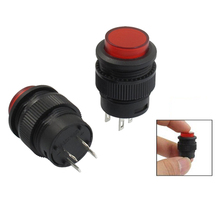 Cnim hot 2 peças lâmpada de led vermelha de 4 terminais interruptor de botão momentâneo de pressão dc 3v