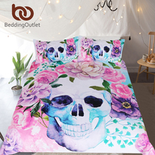 Beddingoutlet-conjunto de cama floral/gótico, conjunto com 3 peças de travesseiro em poliéster, roupas de cama para meninas, flores e rainhas 2024 - compre barato