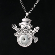 2016 vintage Christmas snowman gift Snap pendant Necklace 18mm metal snap button jewelry watches women ZG035 2024 - buy cheap