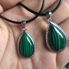 drop shape natural malachite pendant natural stone pendant natural necklace pendant for woman for gift wholesale ! 2024 - buy cheap