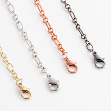 10pcs/lot Mix Colors Alloy Rolo Chain Floating Locket Chains Necklace Chain For Glass Living Memory Locket 2024 - buy cheap