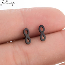 Jisensp Unique Eternity Infinity Stud Earrings for Women Forever Love Jewelry Accessories BTS Earrings Black 8 Earings orecchini 2024 - buy cheap