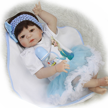 23 Inch Boneca bebes reborn Girl Full Body Silicone Vinyl Reborn Babies Dolls 57 cm alive fake baby Newborn Dolls toys gift 2024 - buy cheap