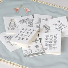 ENO Greeting Silver Flower Mini Greeting Cards Gift Message Cards Small Thank You Cards 2024 - buy cheap