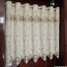 Sunshade Curtain Half-curtain Countryside Flower Embroidered Window Valance Lace Hem Coffee Curtain for Kitchen Cabinet Door 2024 - buy cheap