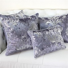 Modren 45" 50" 60" Iron Silver Velvet Pillowcase luxury Cushion Plaid/Elegant/Flower/Home Supplies,Coreless 1piece 2024 - buy cheap