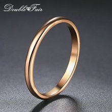 Double Fair Titanium Steel Finger Rings For Women Party White/Rose Gold/Yellow/Black Gold Color Fashion Ring Jewelry DFR830M 2024 - buy cheap
