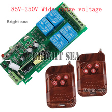 Os preços no atacado HOT 85 V ~ 250 V RF 4 CH Tensão Larga Multi-Função Receptor & Sistema de Controle Remoto transmissor e receptor de rf