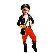 2018 Factory Direct Selling Boys Caribbean Pirate Captain JACK Sparrow Kids Pirate Costumes Children Halloween Cosplay Costumes 2024 - buy cheap