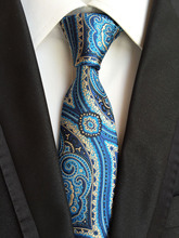 Gravata masculina formal de 8cm, gravata de luxo azul de caxemira para festa de casamento 2024 - compre barato