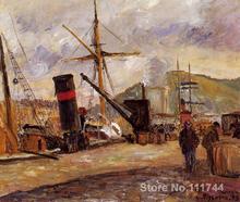 Pinturas para a venda de barcos a vapor Camille Pissarro Paisagem arte Artesanal de Alta qualidade 2024 - compre barato