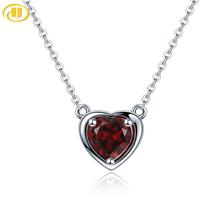 Hutang colar de prata esterlina 925 com pingente de coração, pedra preciosa vermelha, faça você mesmo, joias para casamento para mulheres 2024 - compre barato