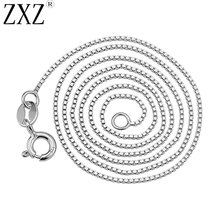 ZXZ Top Quality Curb Chain Necklace 18" for Women Men Jewelry Gift 1mm Thick 2024 - buy cheap