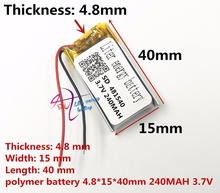 481540 3.7v 240mah lithium polymer li-po battery for GPS MP3 MP4 DVD 2024 - buy cheap