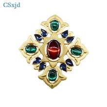 CSxjd Baroque Vintage exquisite brooch  Red resin brooch women gift 2024 - buy cheap