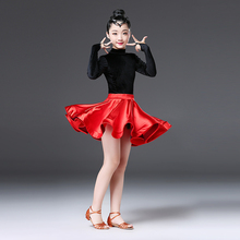 Girls Latin dance costumes children's examination practice clothes children's Latin dance skirt split dance costumes dance skirt 2024 - buy cheap