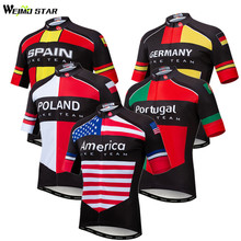 Weimostar-Camiseta de Ciclismo de equipo profesional para hombre, Maillot de verano para bicicleta de montaña, España, Reino Unido, Estados Unidos 2024 - compra barato