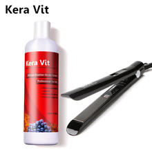Keravit queratina hidratante brasileira, 2 peças de tratamento de cabelo, produto de cuidados + estilo de cabelo, ferramenta de ferro alisador para ajudar você a alisar 2024 - compre barato