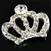 Botones de corona de diamantes de imitación, adorno de Parte posterior plana para accesorios de boda, 20 unids/lote PJB25, 30mm x 25mm, venta al por mayor 2024 - compra barato