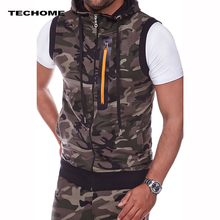 Homens outwear casual 2021 primavera outono venda quente novo colete camuflagem do exército impressão magro collarless estilo hip hop colete masculino tamanho M-3XL 2024 - compre barato