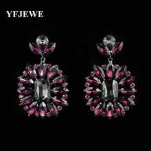 YFJEWE-pendientes de diamantes de imitación de cristal para mujer, aretes grandes, moda, gran oferta, E007 2024 - compra barato