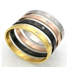 Pulseira Titanium Buckle Bracelets&Bangle For Women Men Crystal  Cuff Bracelet Wedding Couple Love Jewelry Bijoux Best Gift 2024 - buy cheap