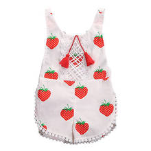 Kids Sunsuit Clothing Newborn Baby Girls Tassel Romper Clothes Strawberry Sleeveless Backless Halter Jumpsuit Outfits Toddler 2024 - buy cheap