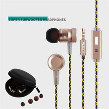 Luxury Hifi Heavy Bass Earphone Metal Music Stereo Wired Headphone With Microphone 3.5MM Jack Earbuds Headset + Black Zipper Box 2024 - buy cheap