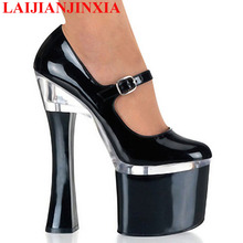 Laijianjinxy sapatos femininos de salto alto, nova oferta especial de calçado clássico com tira no tornozelo 18cm festa de casamento 2024 - compre barato