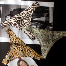 Hot Sexy Panties Women Leopard Print Underwear Women Ice Silk Thongs G String Seamless Panties Female Low-Rise Majtki Damskie 2024 - buy cheap