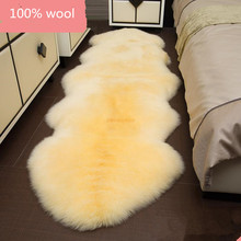 Tapetes e tapetes 100% lã de pele de carneiro real, grossos, macios, para decoração de casa, sala de estar, cadeira 2024 - compre barato