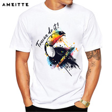 Moda aquarela design tucano camiseta masculina hipster colorido pássaro impresso t camisa verão masculino manga curta básico topos t 2024 - compre barato