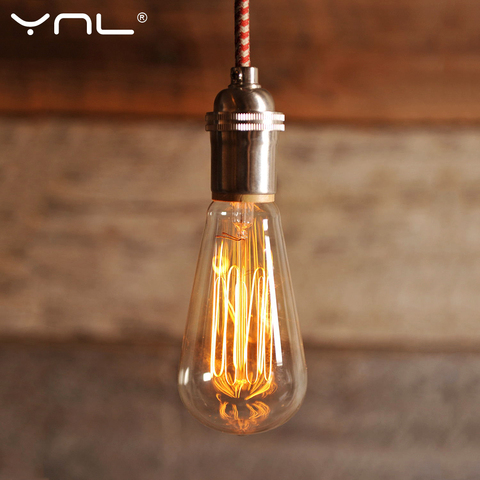 Лампа YNL Эдисона E27 220 В 40 Вт T10 ST64 A19 T45 G80 G95 G125, лампа накаливания, светильник, ретро E27, светодиодная лампа Эдисона Светильник, лампа 2022 - купить недорого