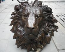 Escultura artística de bronce puro chino HSBC, cabeza de león para colgar en la pared, decoración familiar 2024 - compra barato